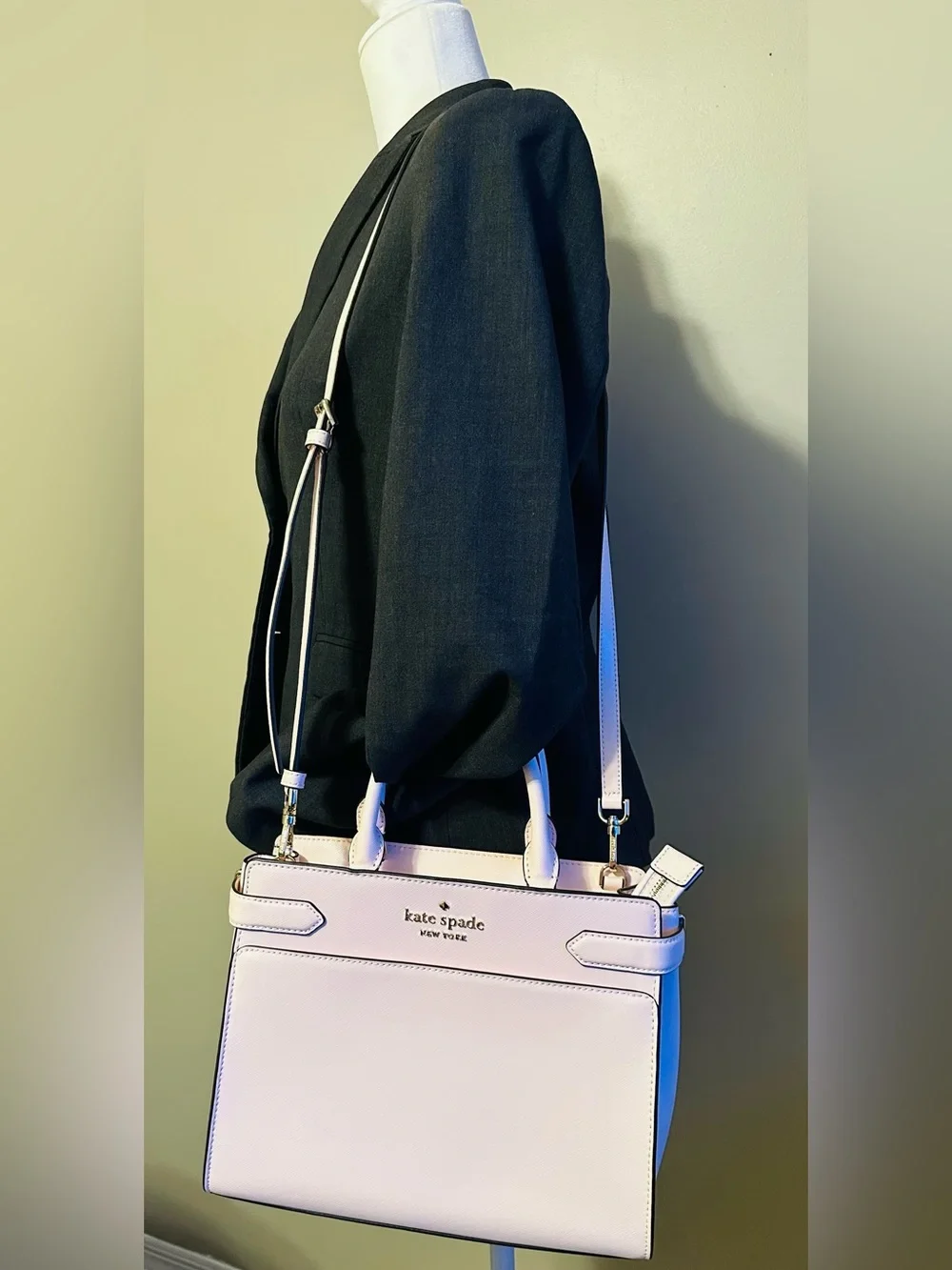 kate spade Staci Blush Pink Leather Medium Crossbody Satchel